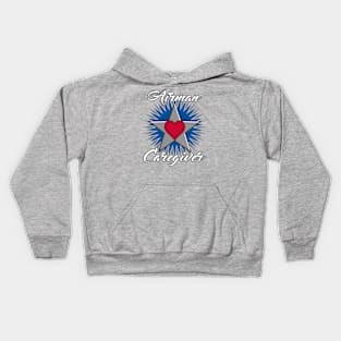 Airman Caregiver light font Kids Hoodie